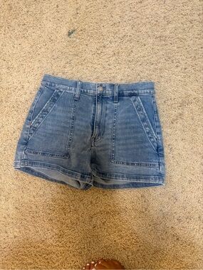 J. Crew Light Blue Denim High-Rise Shorts with Front Patch Pockets